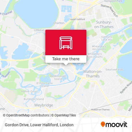 Gordon Drive, Lower Halliford map