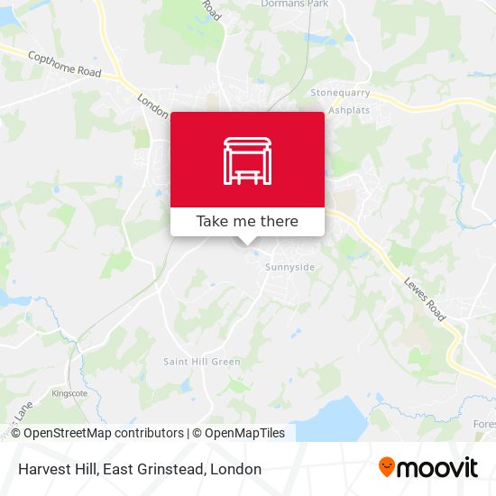 Harvest Hill, East Grinstead map