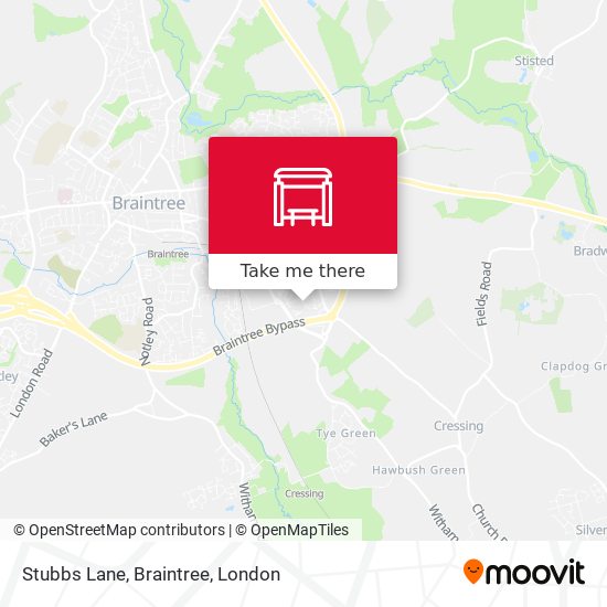 Stubbs Lane, Braintree map