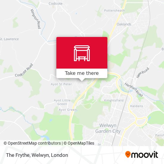 The Frythe, Welwyn map