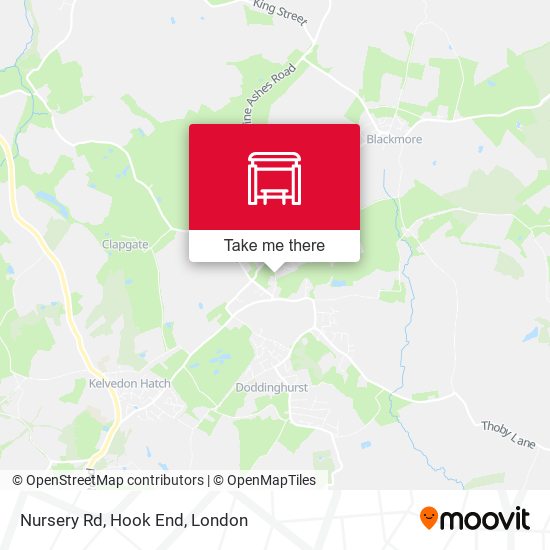 Nursery Rd, Hook End map