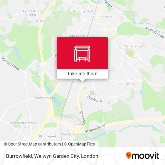 Burrowfield, Welwyn Garden City map
