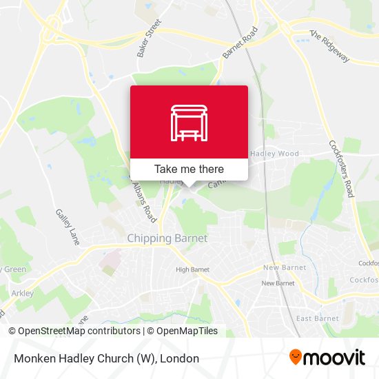 Monken Hadley Church (W) map