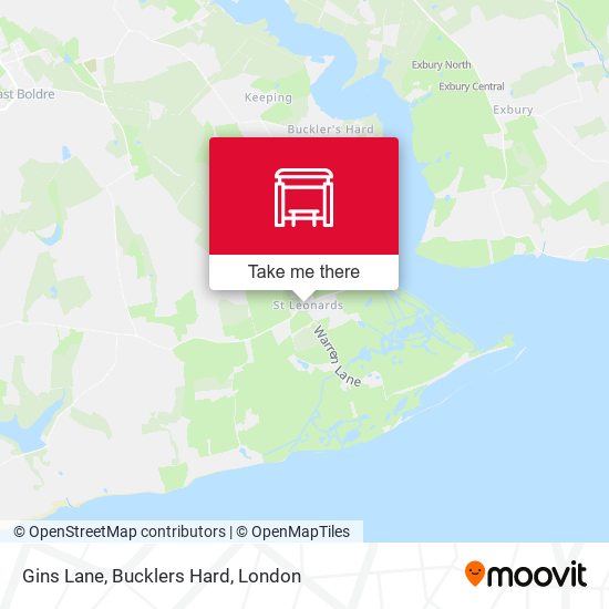 Gins Lane, Bucklers Hard map
