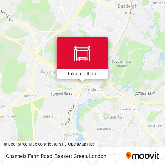 Channels Farm Road, Bassett Green map