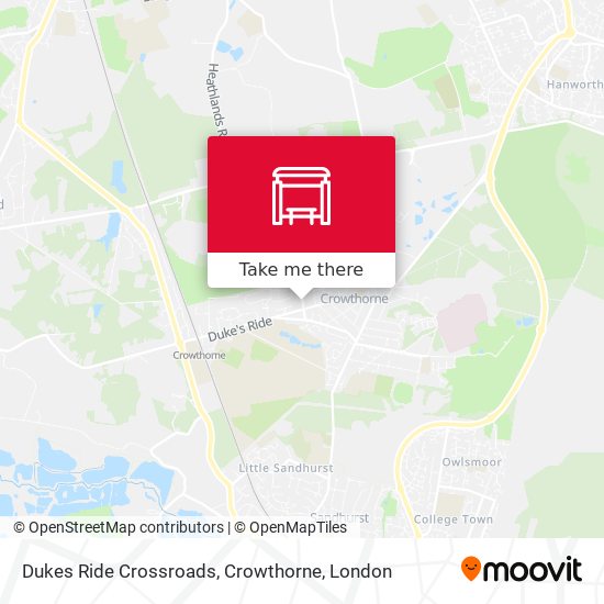 Dukes Ride Crossroads, Crowthorne map