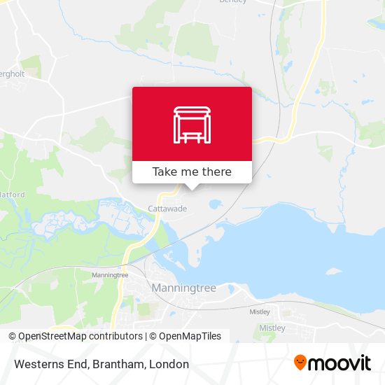 Westerns End, Brantham map
