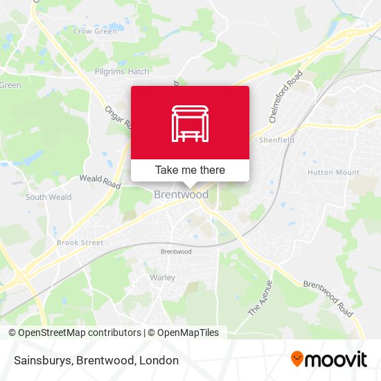 Sainsburys, Brentwood map