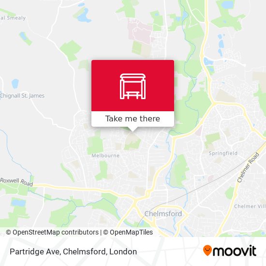 Partridge Ave, Chelmsford map
