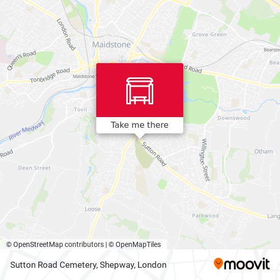 Sutton Road Cemetery, Shepway map