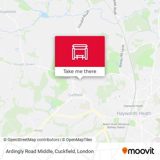 Ardingly Road Middle, Cuckfield map