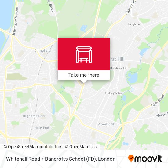 Whitehall Road / Bancrofts School (FD) map