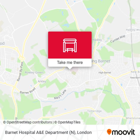 Barnet Hospital A&E Department (N) map