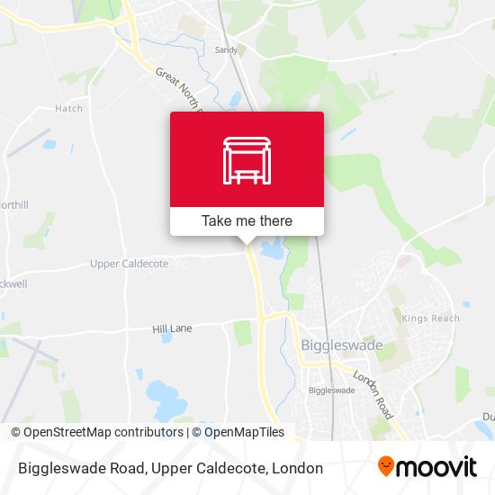 Biggleswade Road, Upper Caldecote map