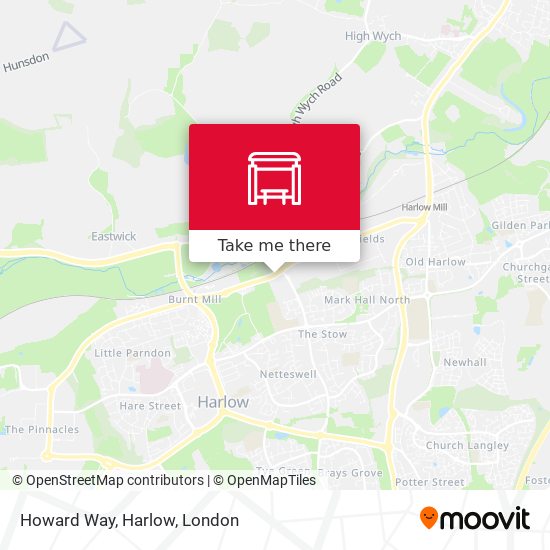 Howard Way, Harlow map