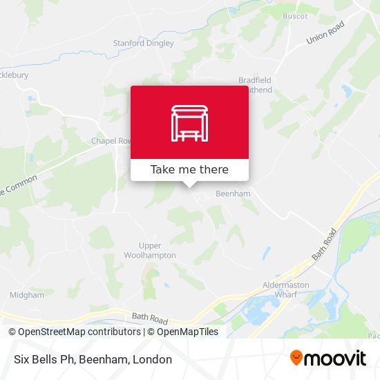 Six Bells Ph, Beenham map