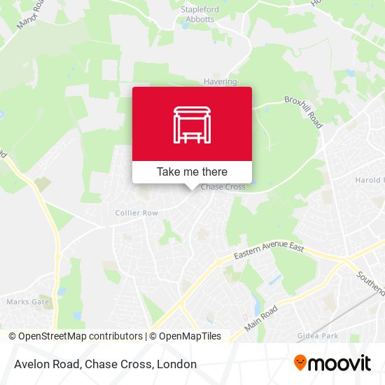 Avelon Road, Chase Cross map