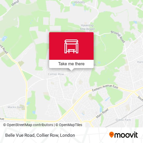 Belle Vue Road, Collier Row map