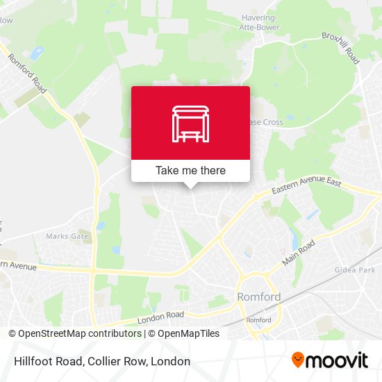 Hillfoot Road, Collier Row map