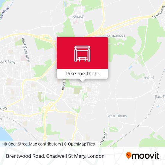 Brentwood Road, Chadwell St Mary map