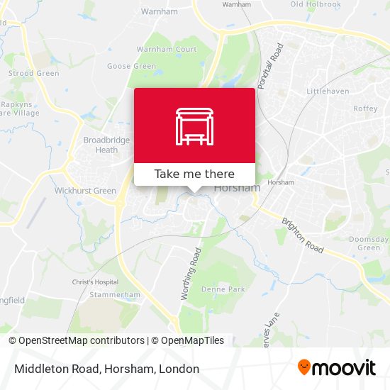 Middleton Road, Horsham map