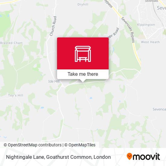 Nightingale Lane, Goathurst Common map