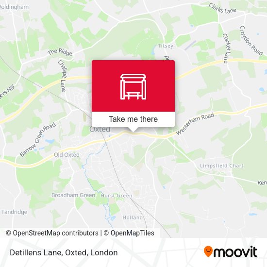 Detillens Lane, Oxted map