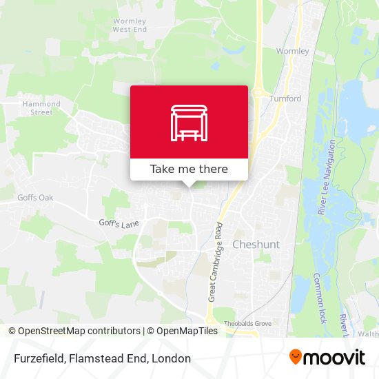 Furzefield, Flamstead End map