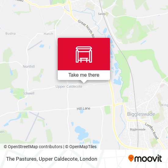 The Pastures, Upper Caldecote map