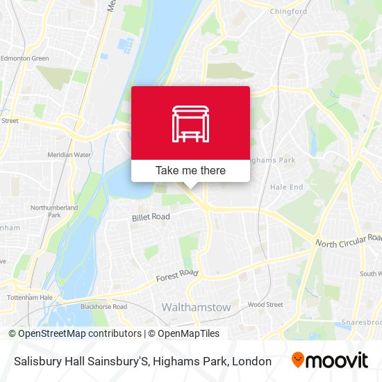 Salisbury Hall Sainsbury'S, Highams Park map
