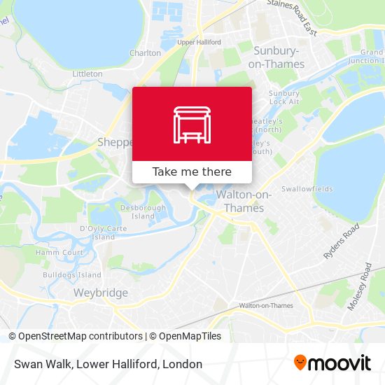 Swan Walk, Lower Halliford map
