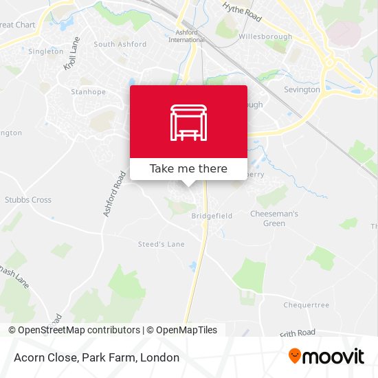 Acorn Close, Park Farm map