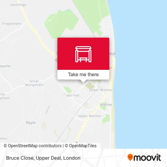 Bruce Close, Upper Deal map