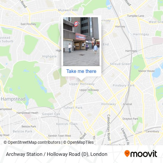 Archway Station   / Holloway Road (D) map