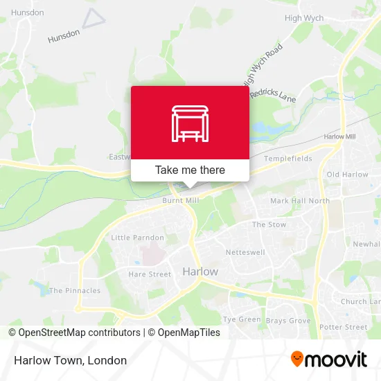 Harlow Town map