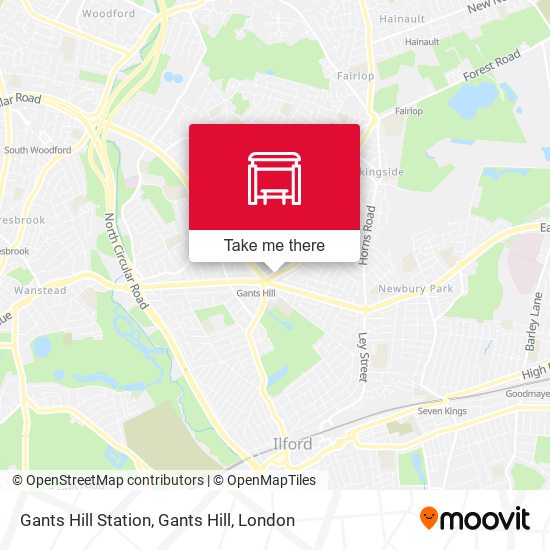 Gants Hill Station, Gants Hill map
