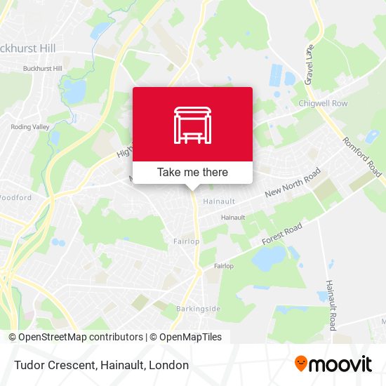 Tudor Crescent, Hainault map