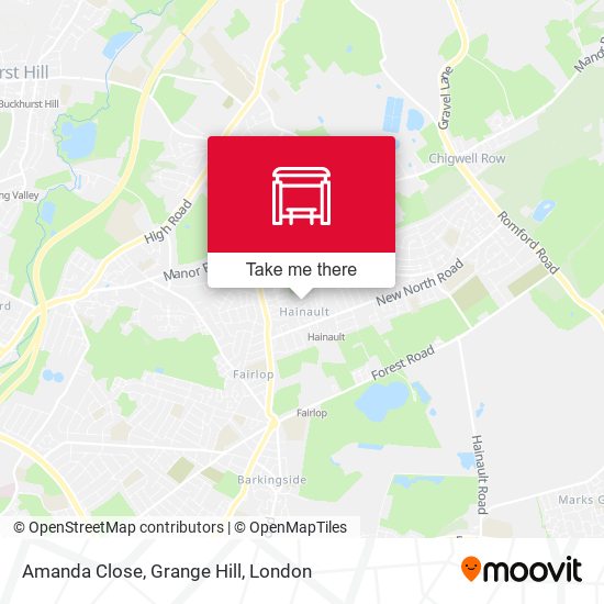 Amanda Close, Grange Hill map