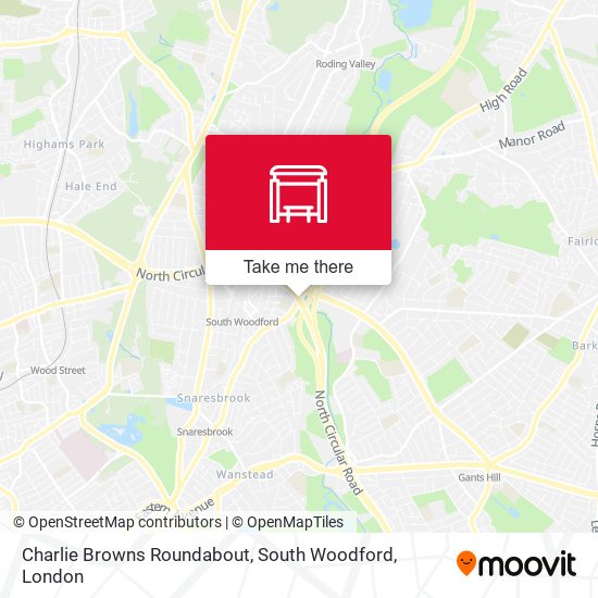 Charlie Browns Roundabout, South Woodford map