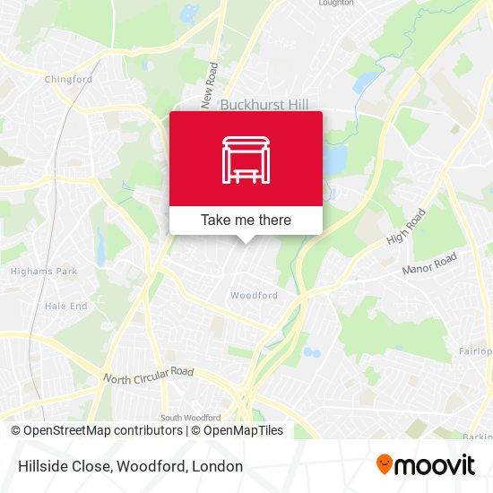 Hillside Close, Woodford map