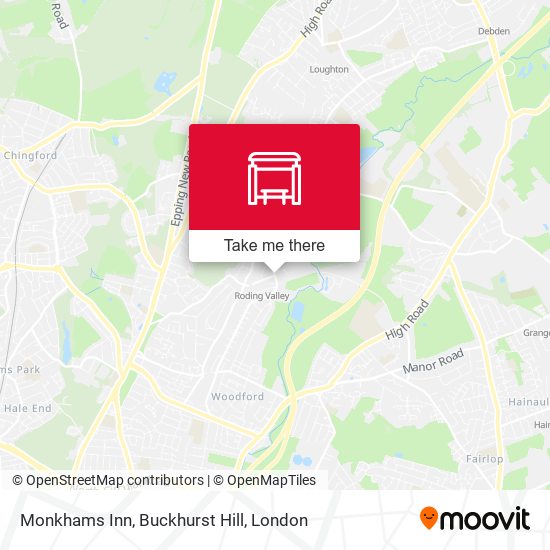 Monkhams Inn, Buckhurst Hill map