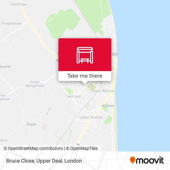 Bruce Close, Upper Deal map