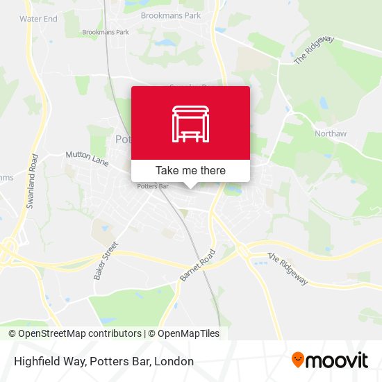 Highfield Way, Potters Bar map