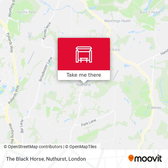 The Black Horse, Nuthurst map