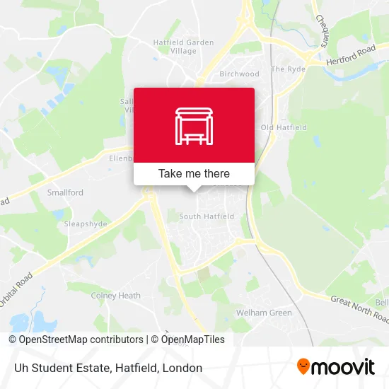Uh Student Estate, Hatfield map