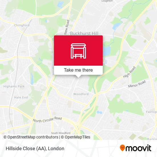 Hillside Close (AA) map