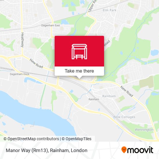 Manor Way (Rm13), Rainham map