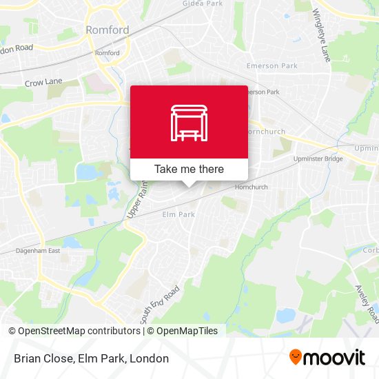 Brian Close, Elm Park map