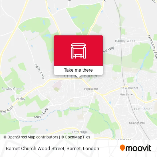 Barnet Church Wood Street, Barnet map