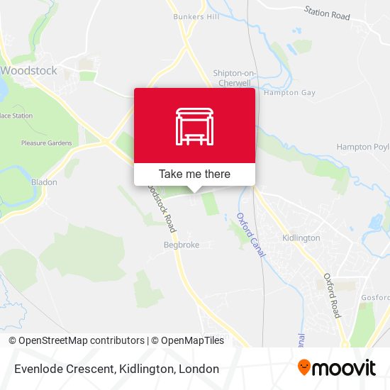 Evenlode Crescent, Kidlington map